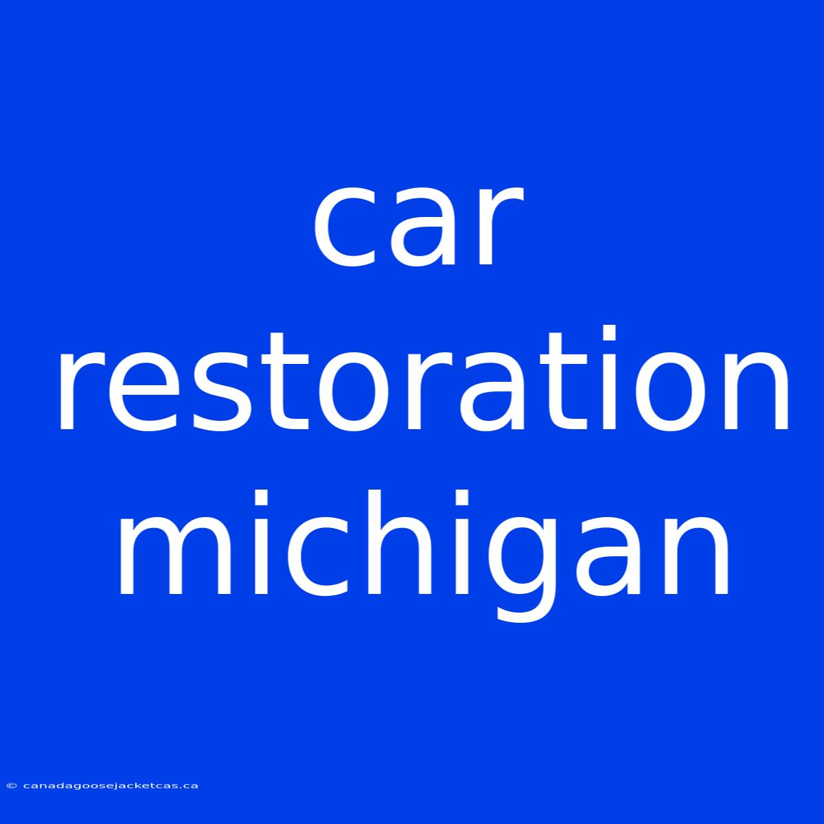 Car Restoration Michigan