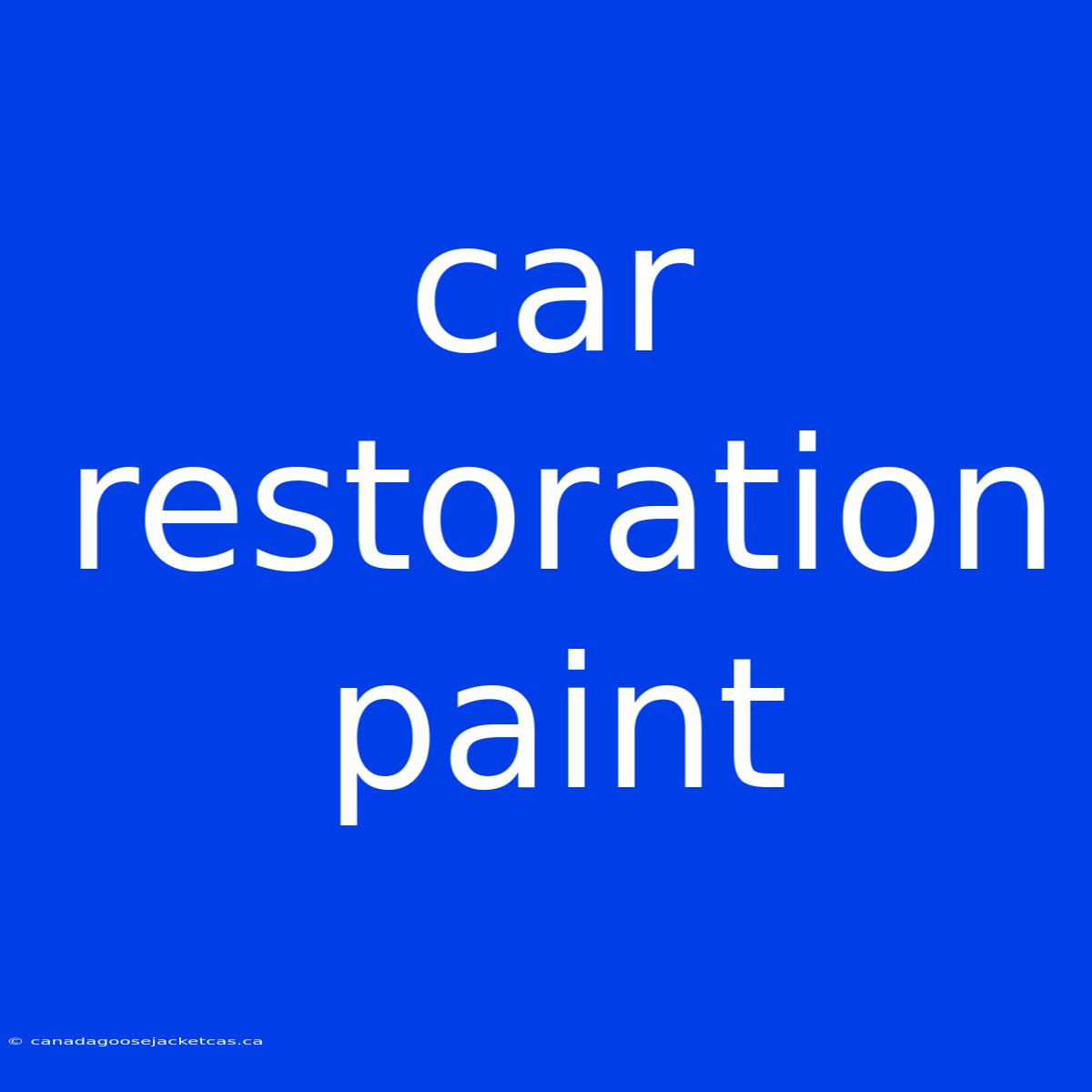 Car Restoration Paint