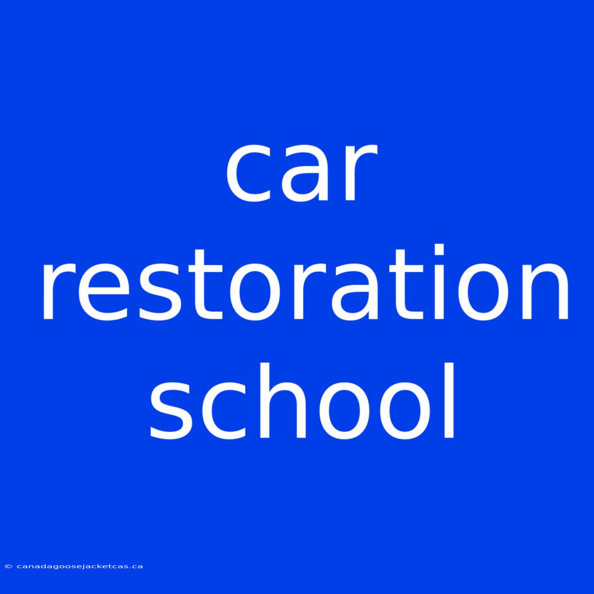 Car Restoration School