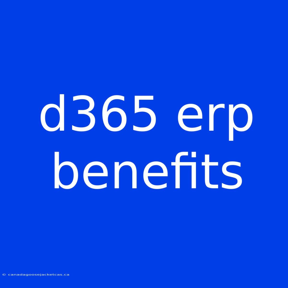 D365 Erp Benefits