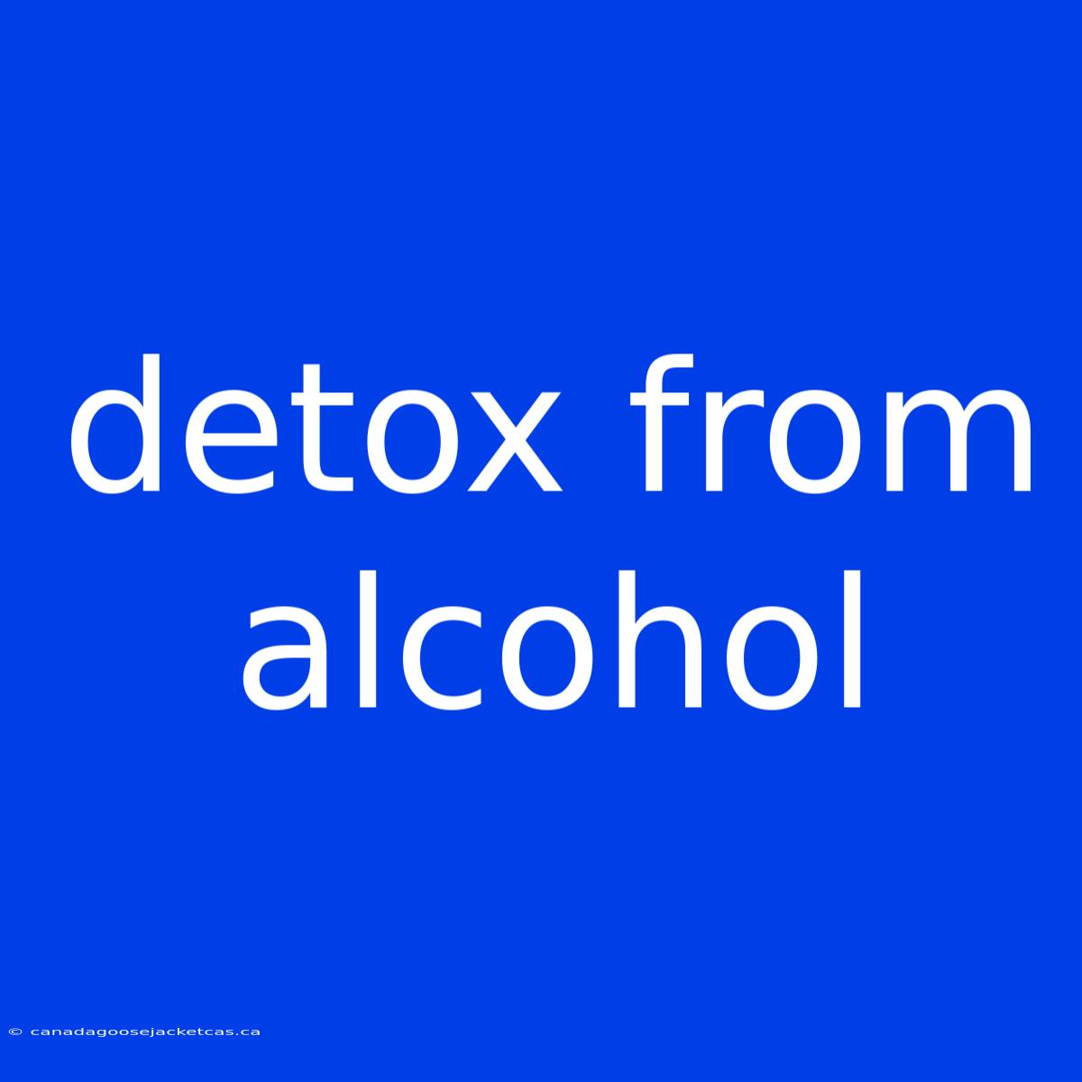 Detox From Alcohol