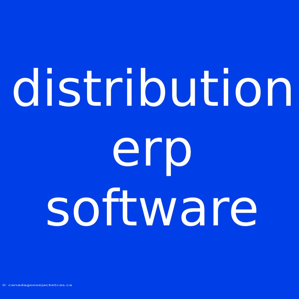 Distribution Erp Software