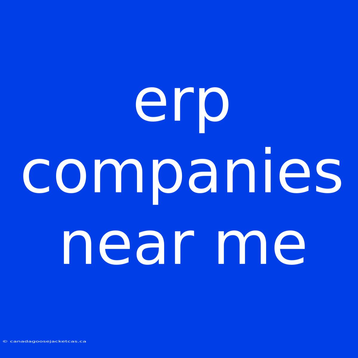 Erp Companies Near Me