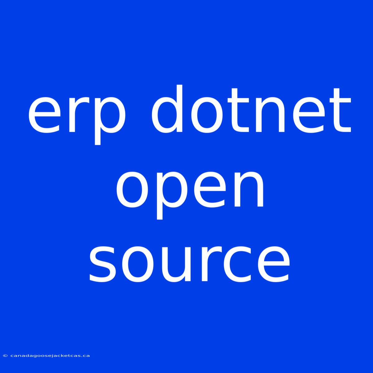 Erp Dotnet Open Source