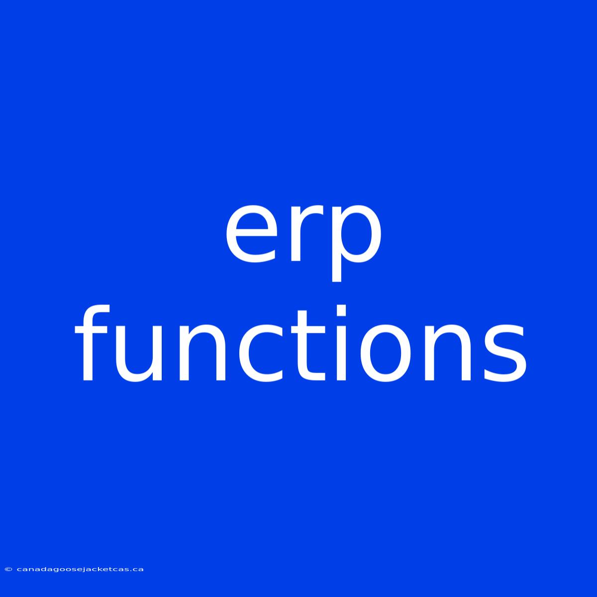 Erp Functions