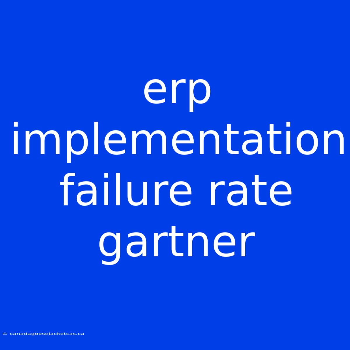 Erp Implementation Failure Rate Gartner