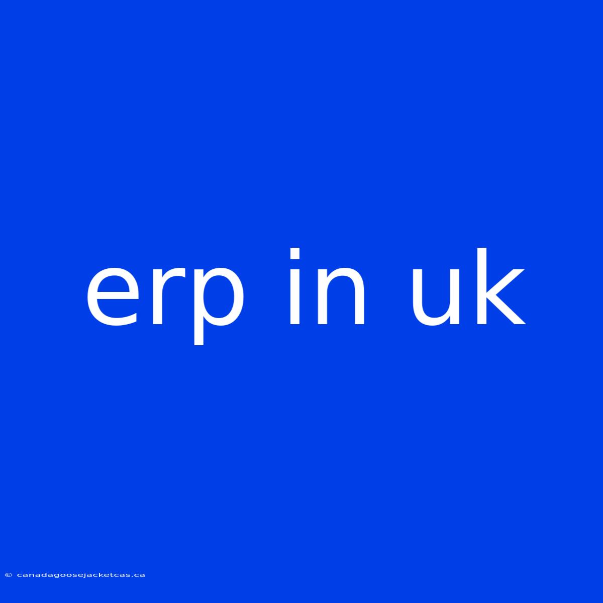 Erp In Uk