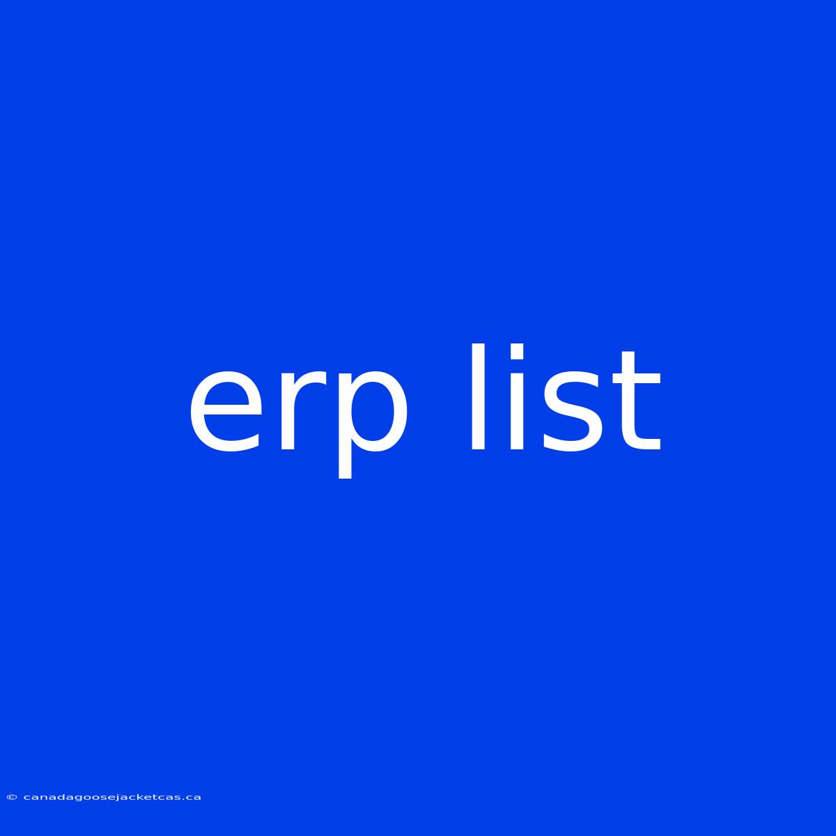 Erp List