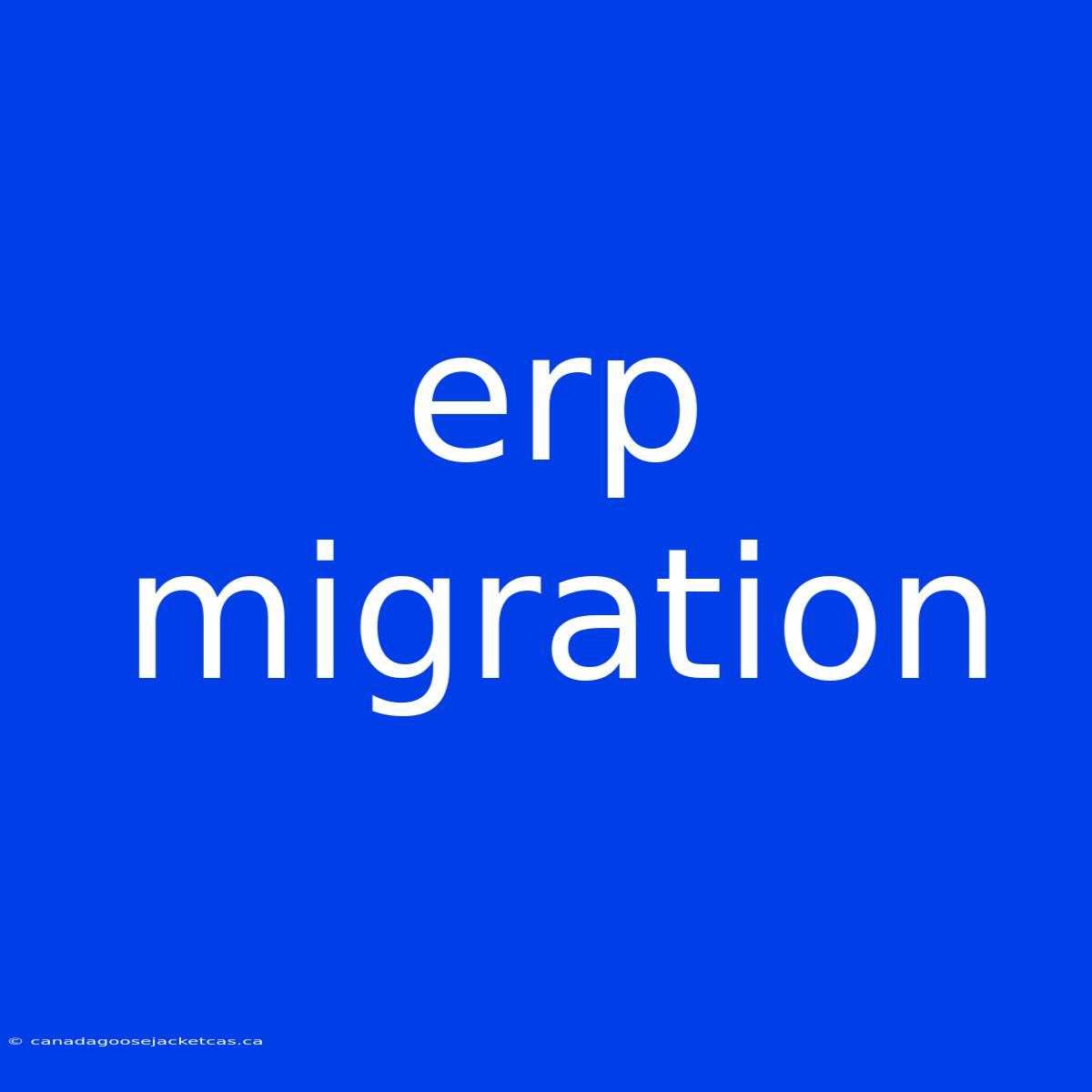 Erp Migration