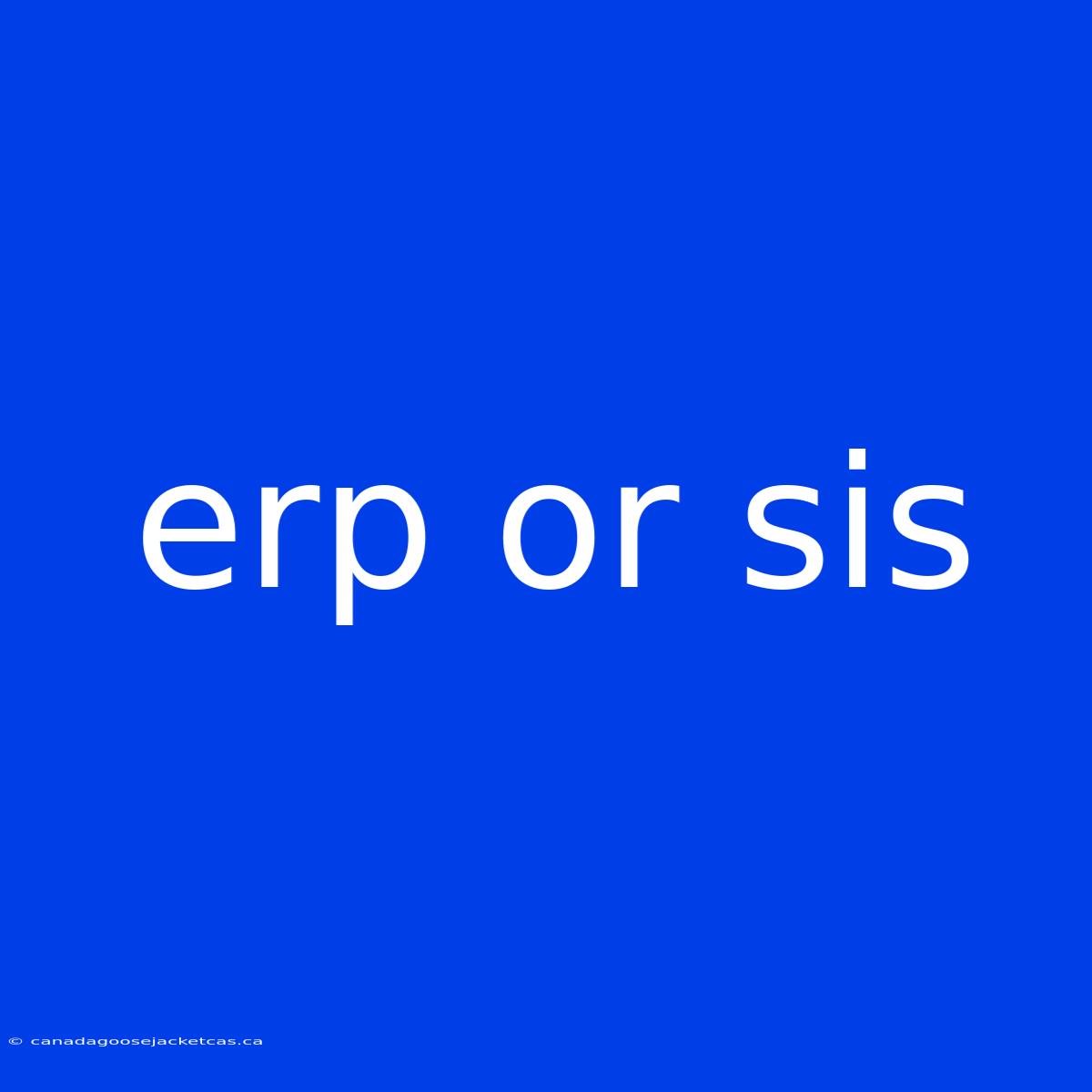 Erp Or Sis