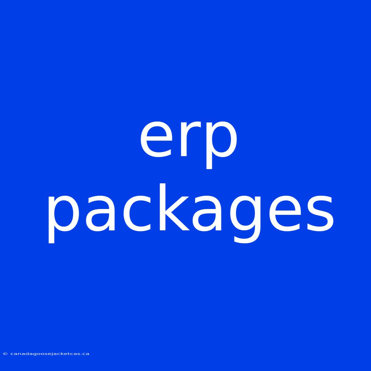 Erp Packages