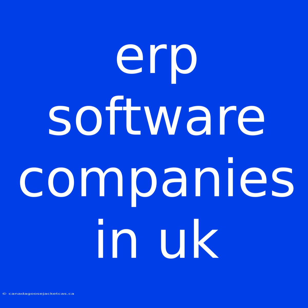 Erp Software Companies In Uk