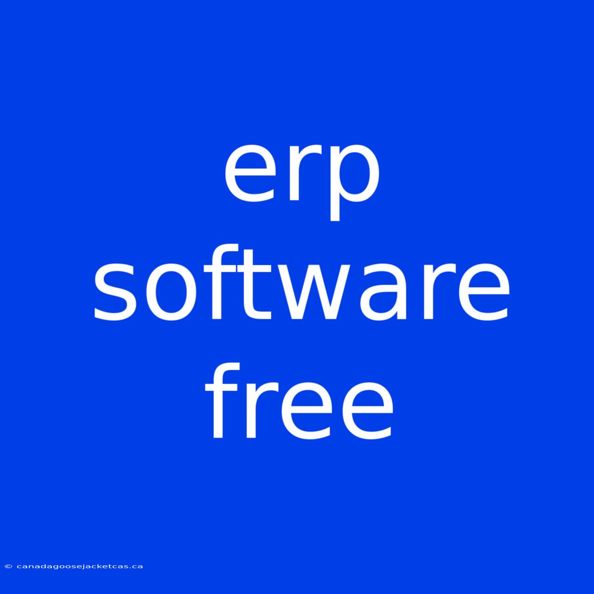 Erp Software Free