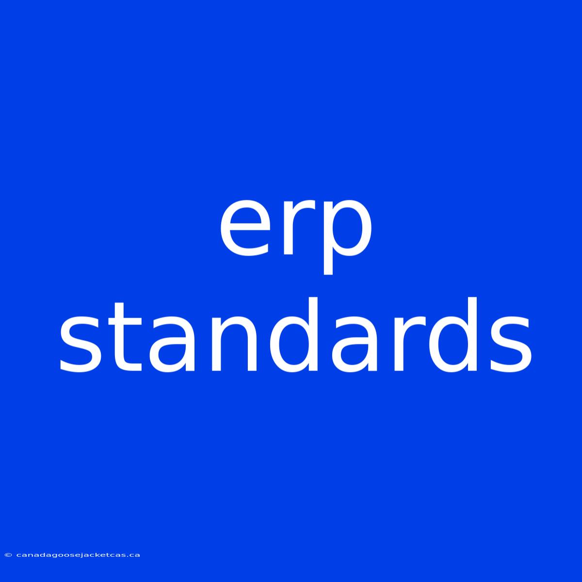 Erp Standards