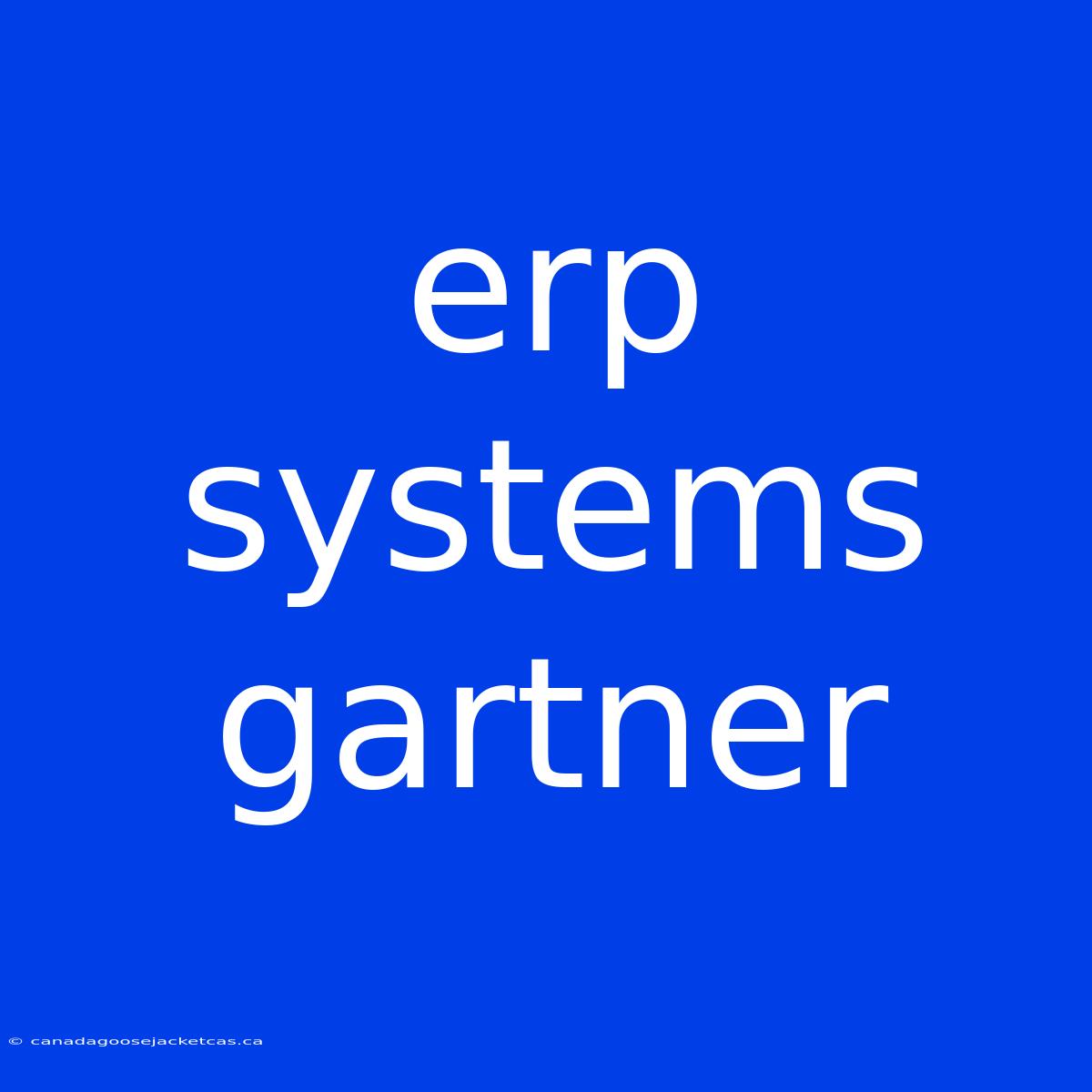 Erp Systems Gartner