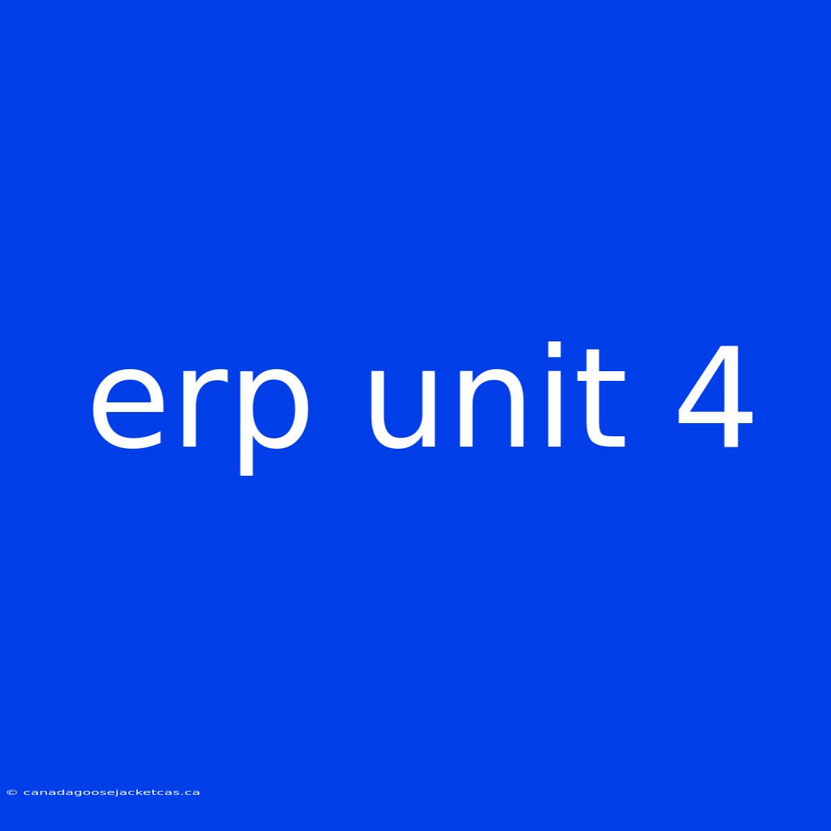 Erp Unit 4