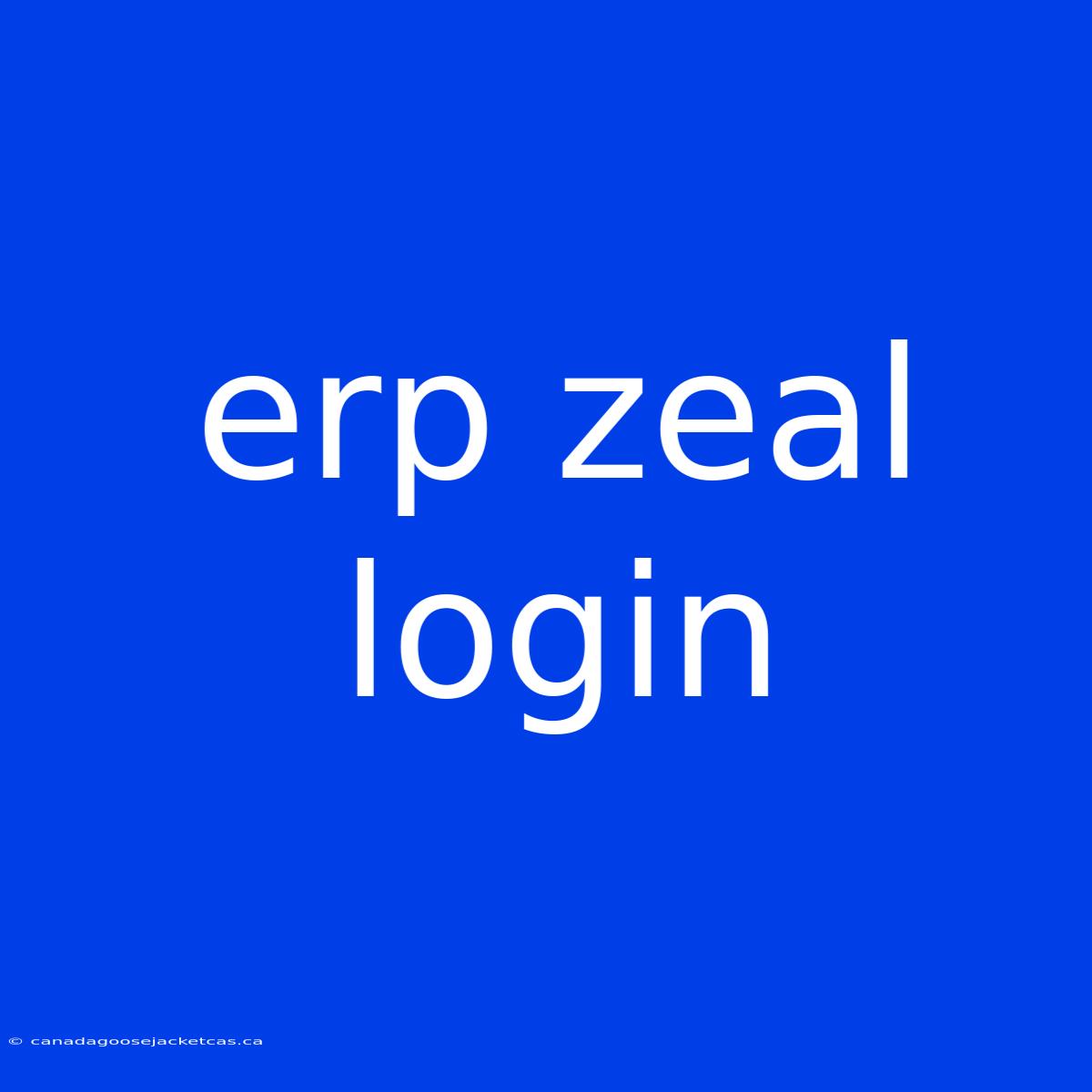 Erp Zeal Login