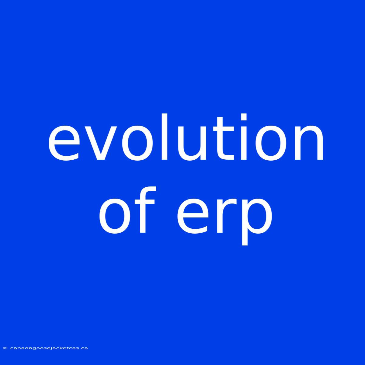 Evolution Of Erp