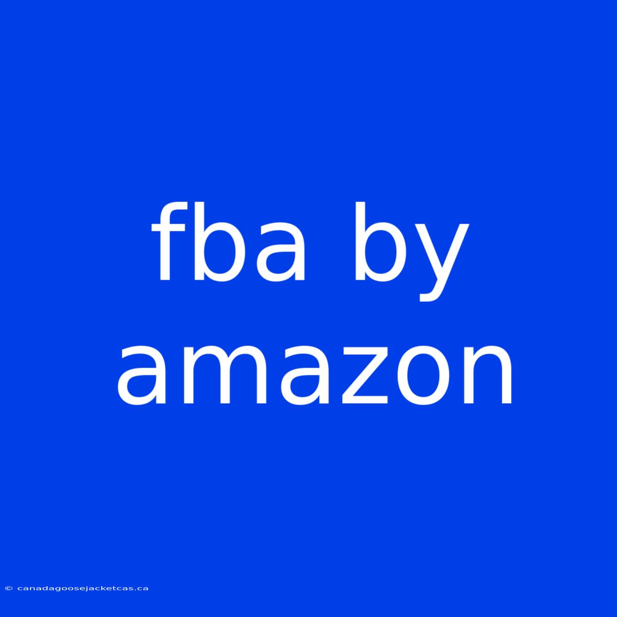 Fba By Amazon