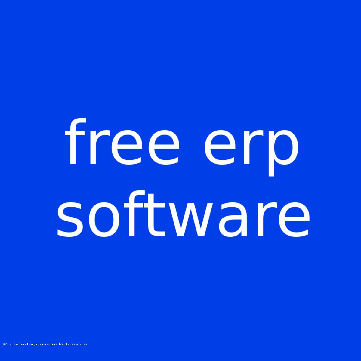 Free Erp Software