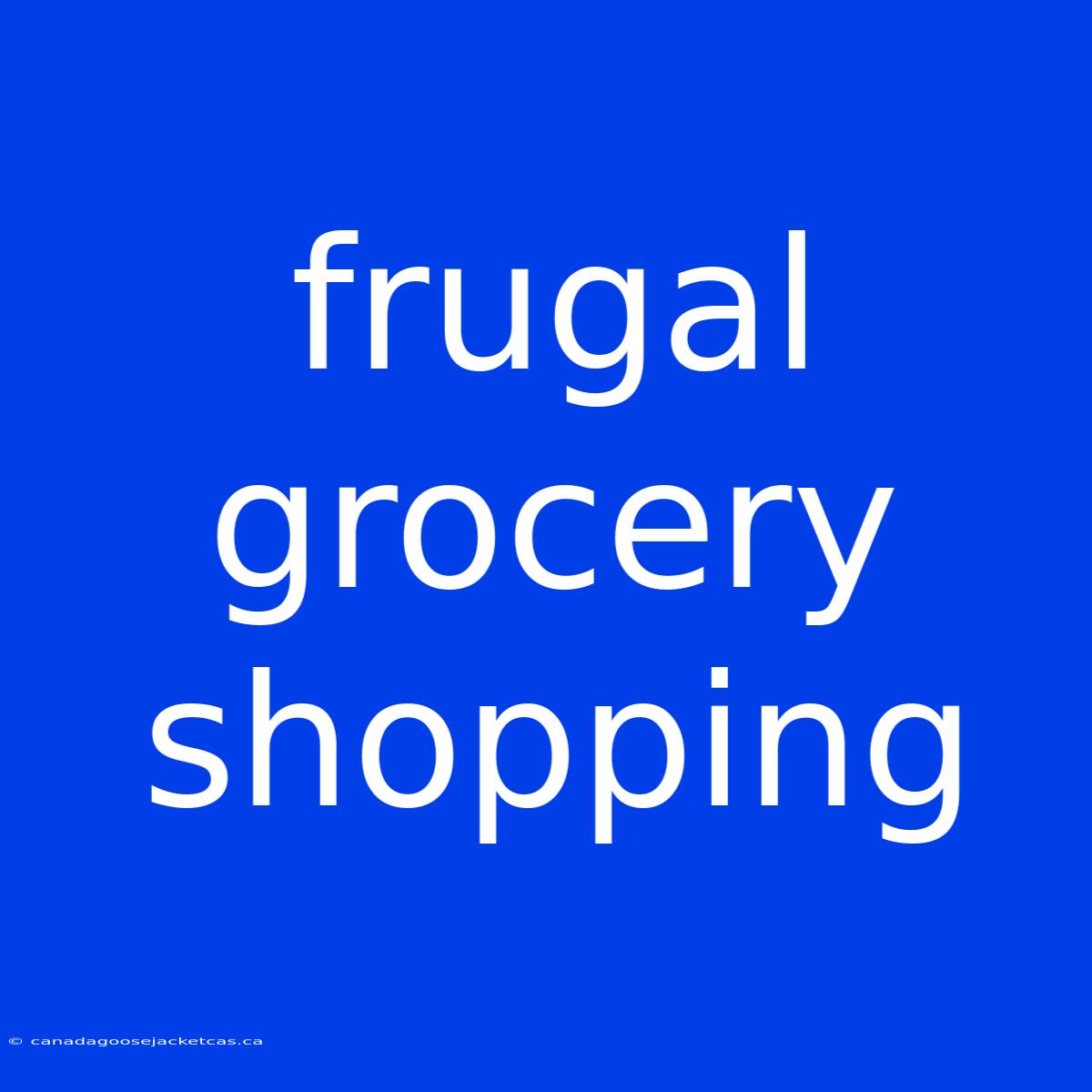 Frugal Grocery Shopping