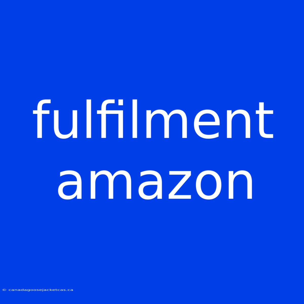 Fulfilment Amazon