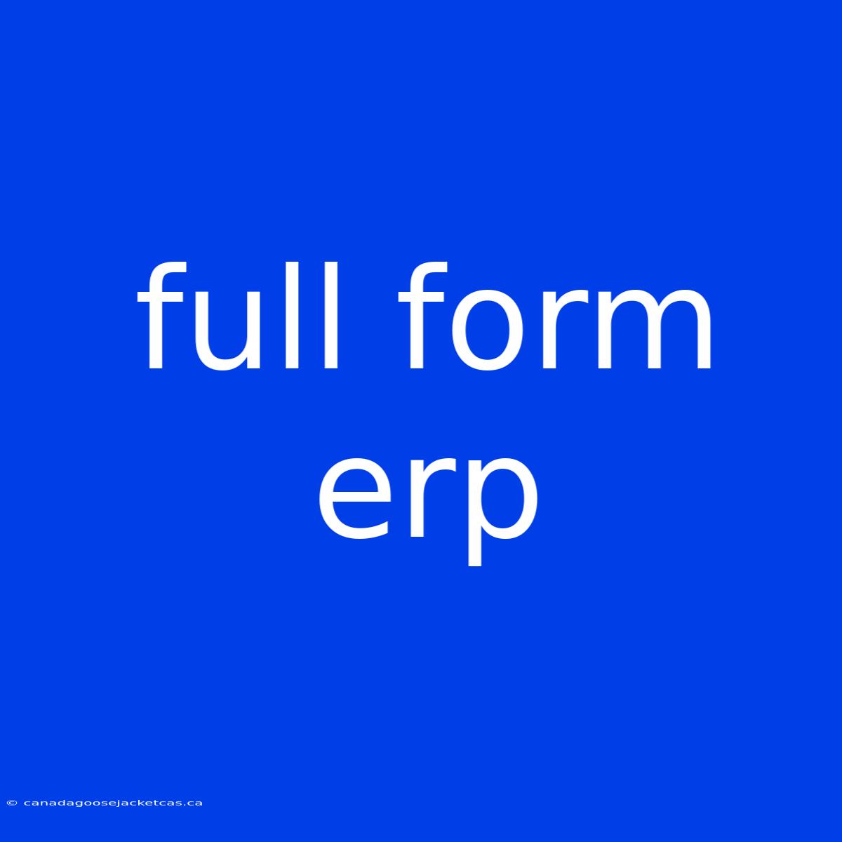 Full Form Erp