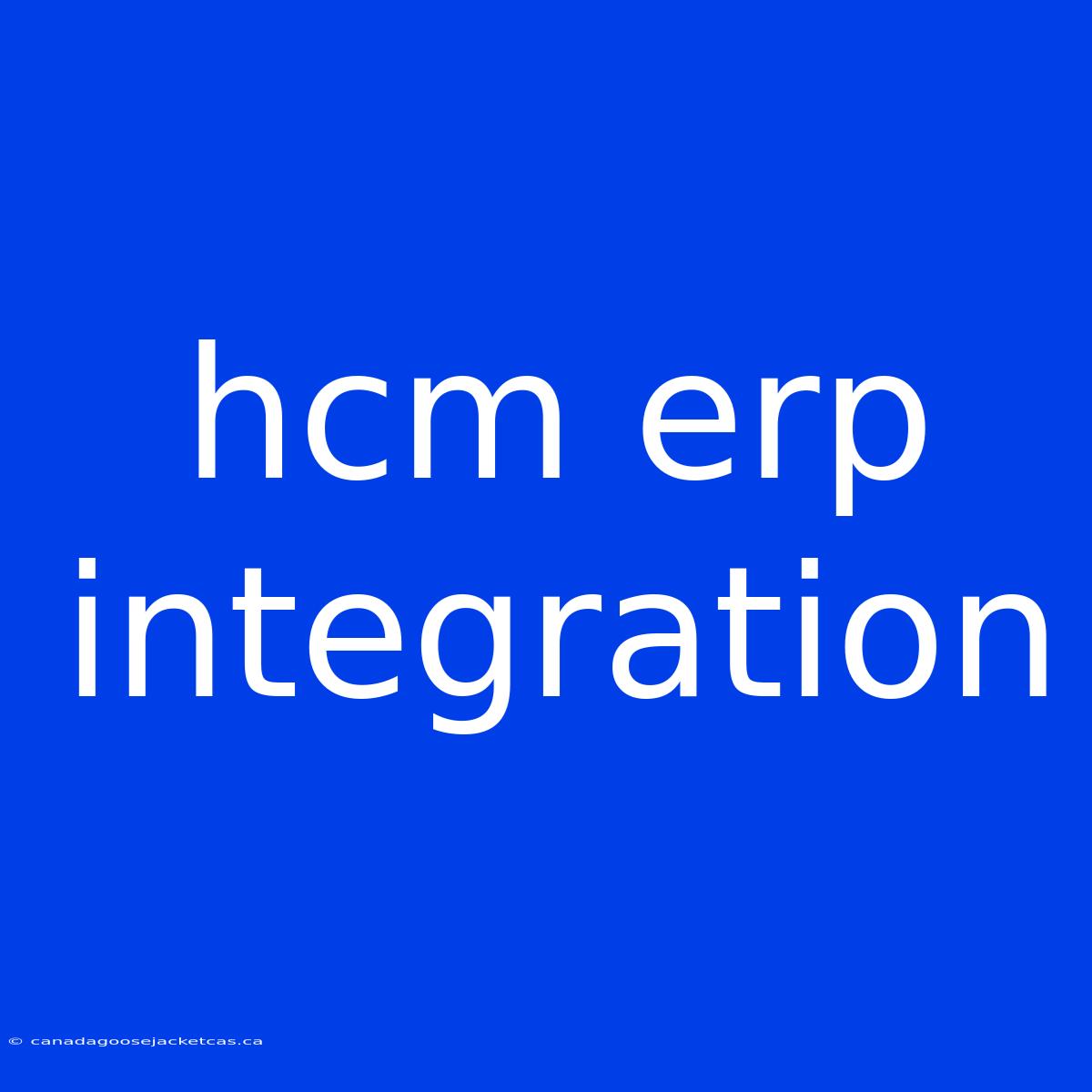 Hcm Erp Integration