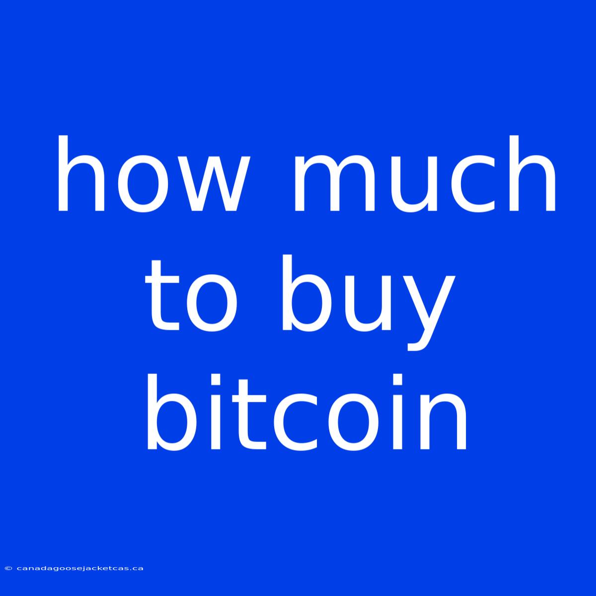 How Much To Buy Bitcoin