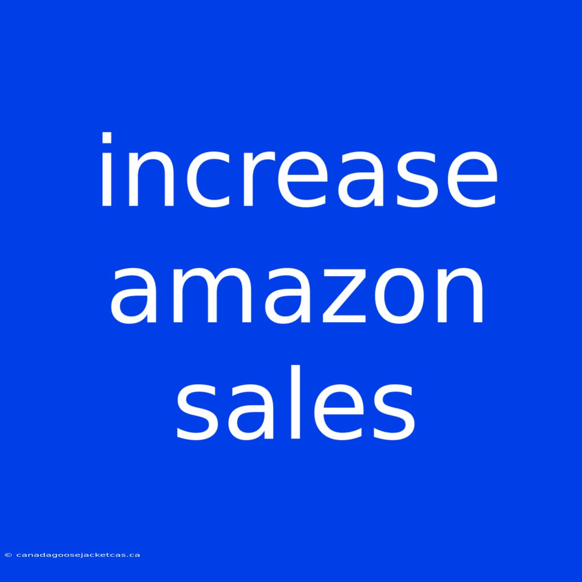 Increase Amazon Sales