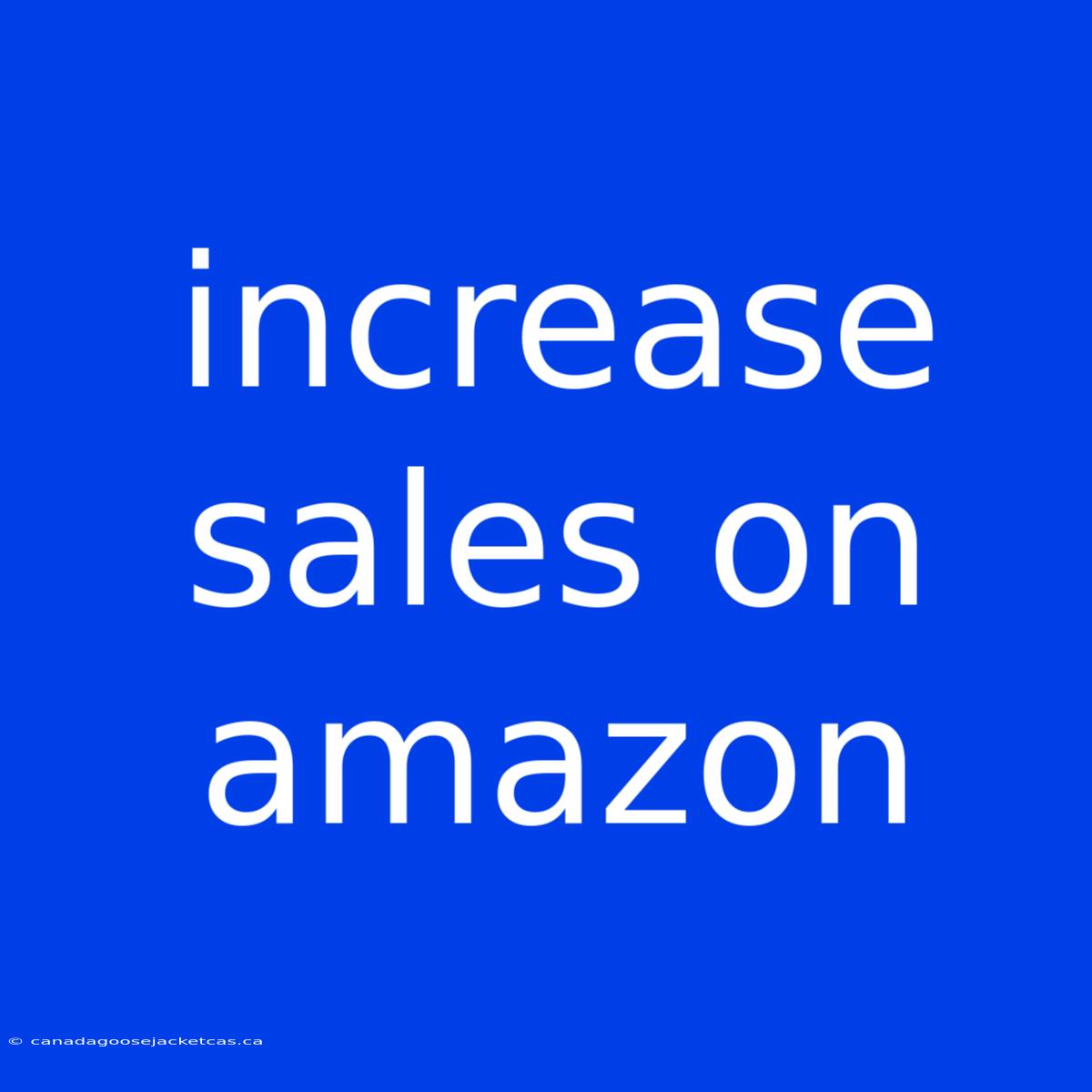 Increase Sales On Amazon