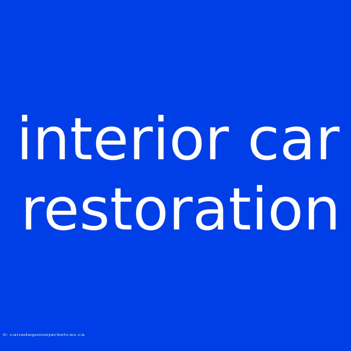 Interior Car Restoration