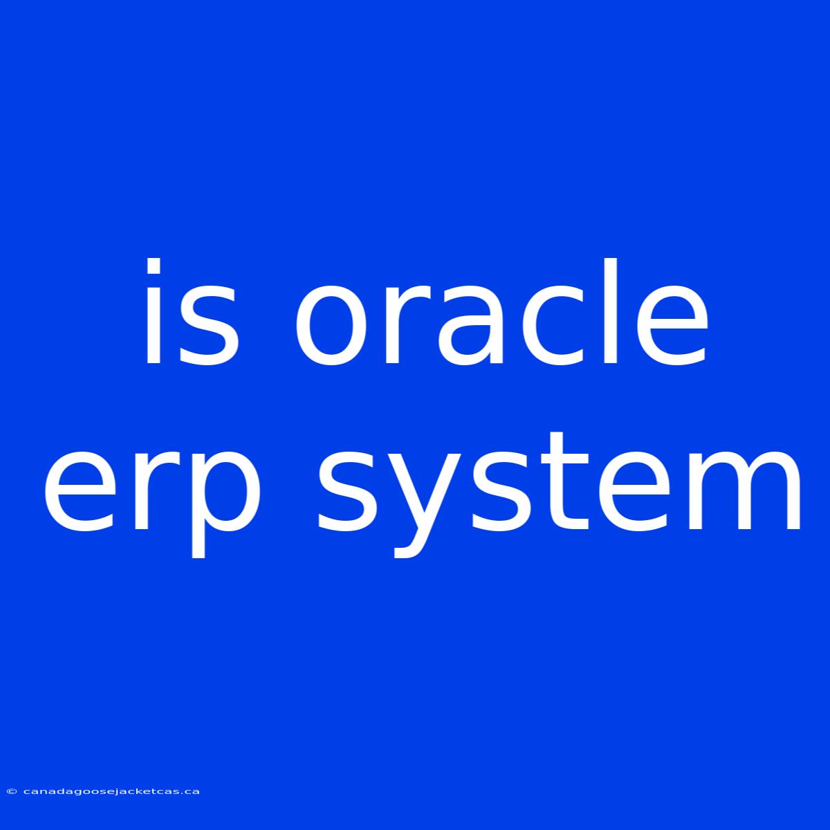 Is Oracle Erp System