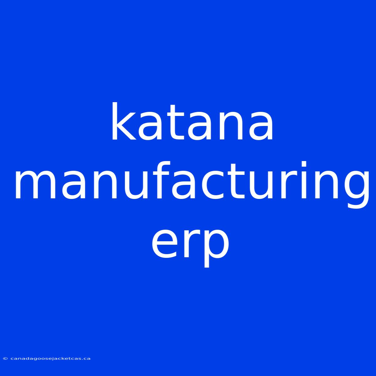 Katana Manufacturing Erp