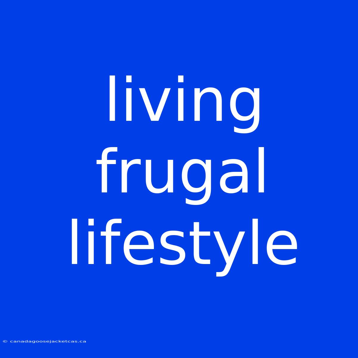 Living Frugal Lifestyle