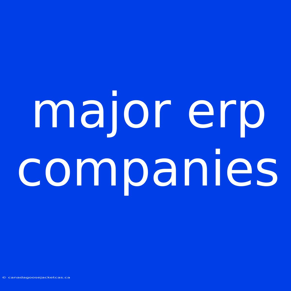 Major Erp Companies