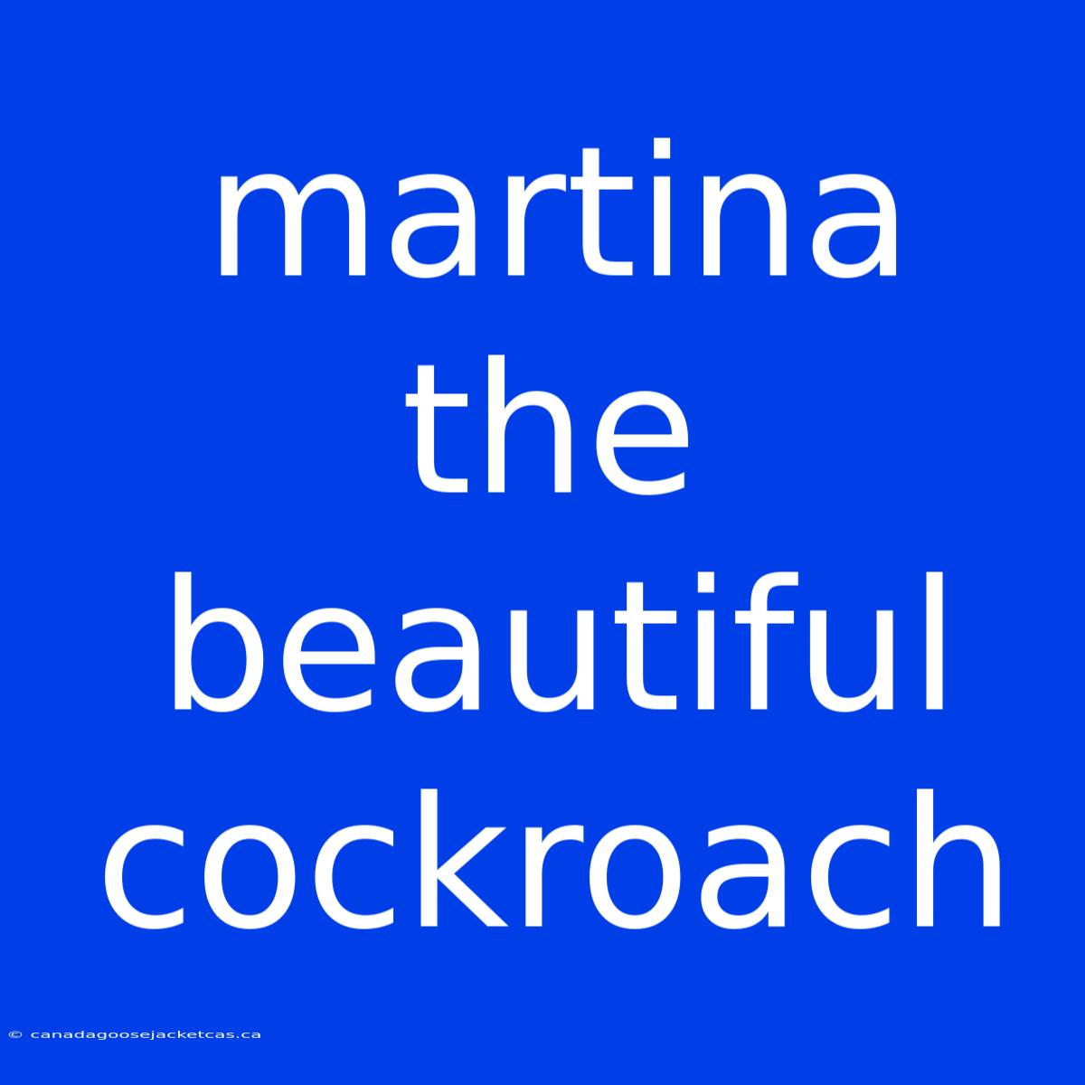 Martina The Beautiful Cockroach