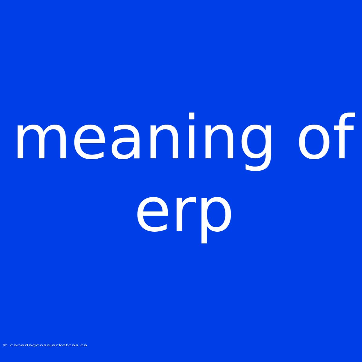 Meaning Of Erp