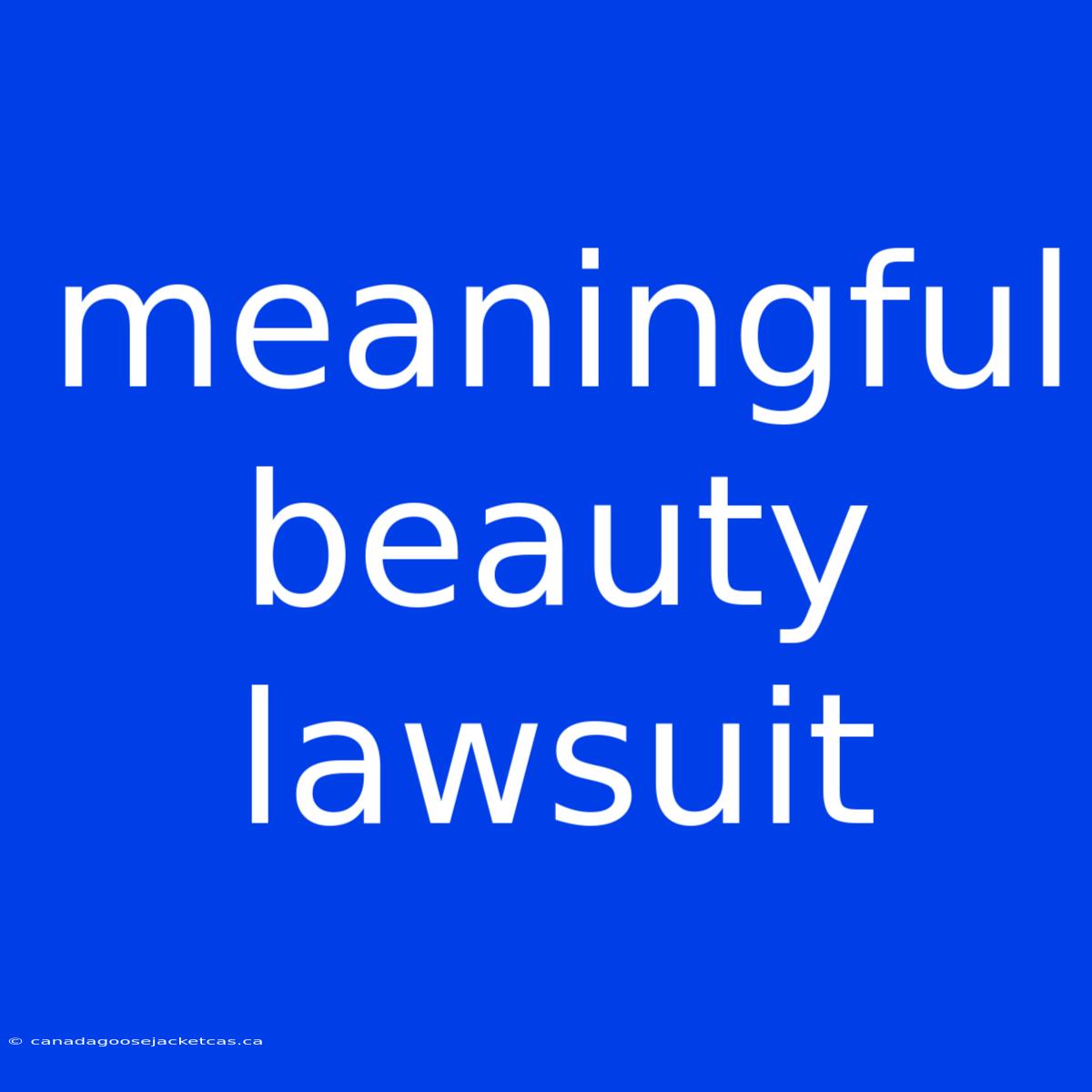 Meaningful Beauty Lawsuit