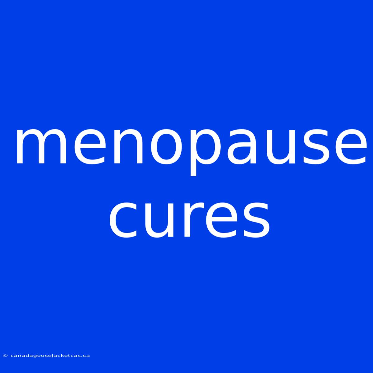 Menopause Cures