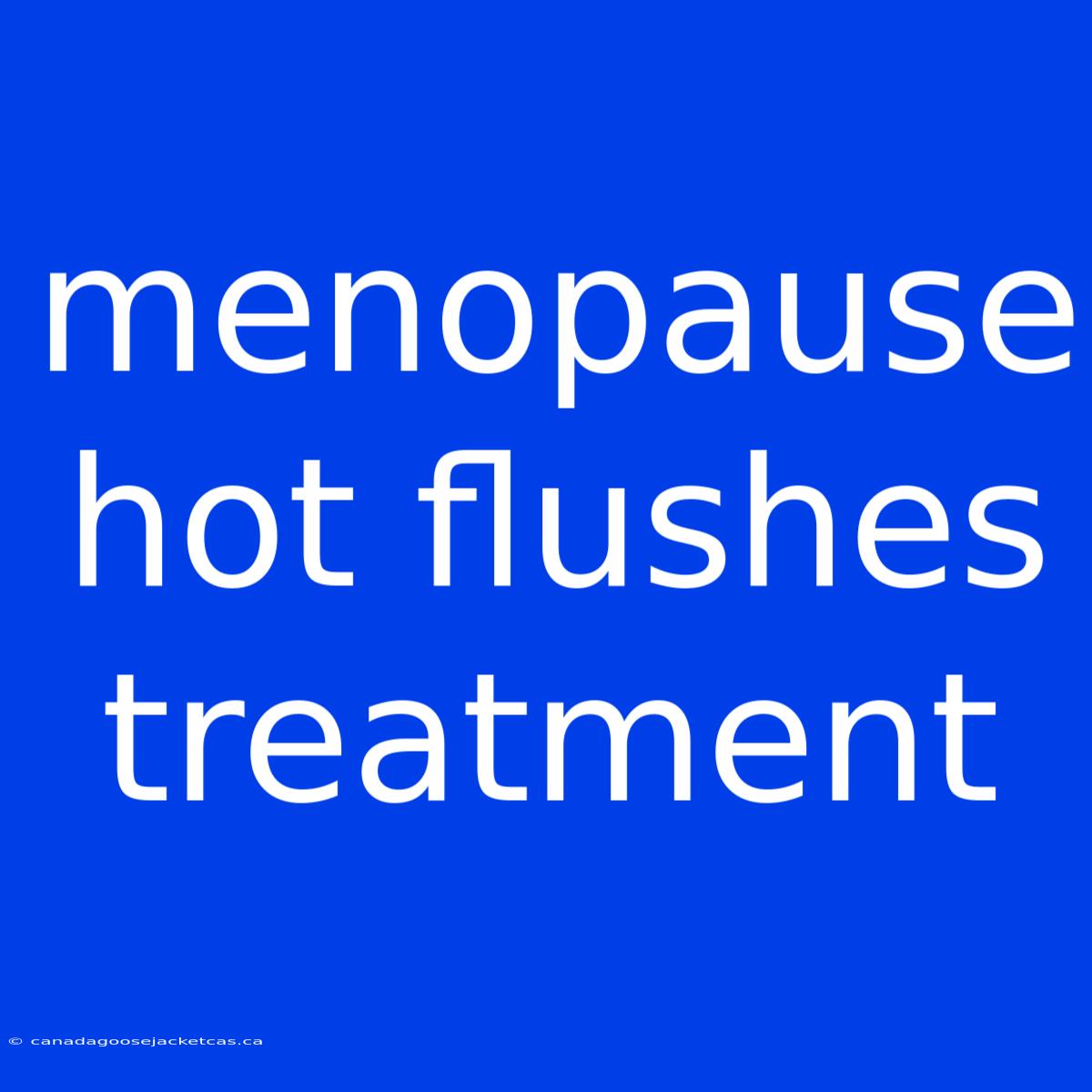 Menopause Hot Flushes Treatment