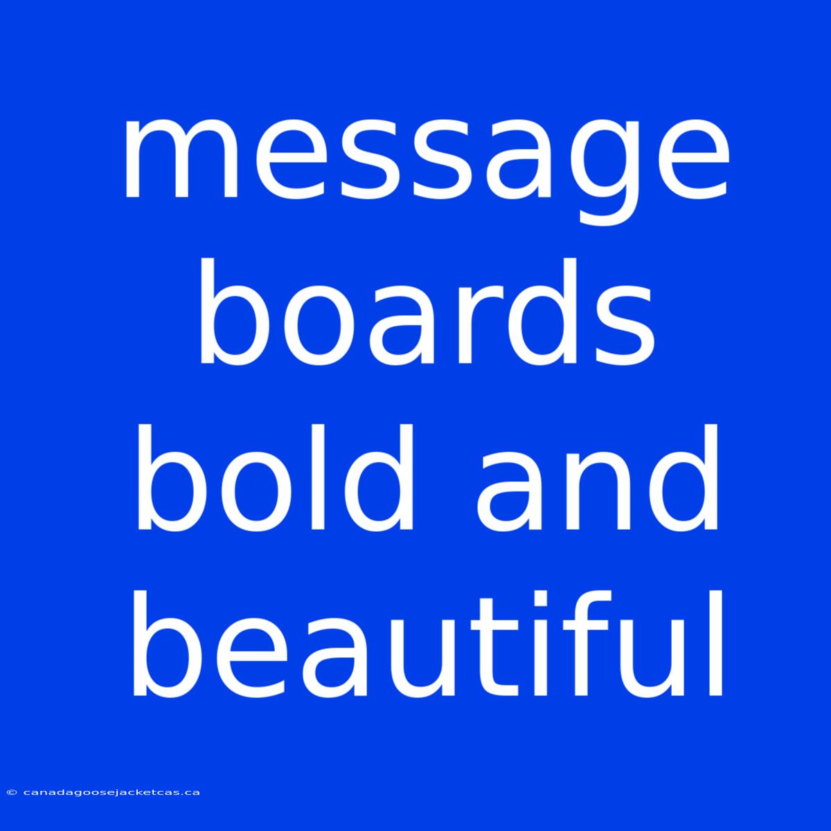 Message Boards Bold And Beautiful