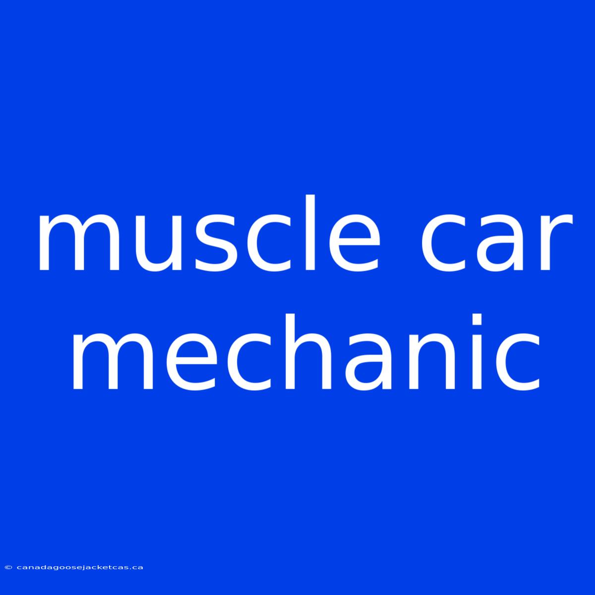 Muscle Car Mechanic