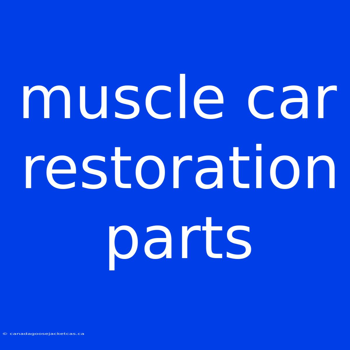 Muscle Car Restoration Parts