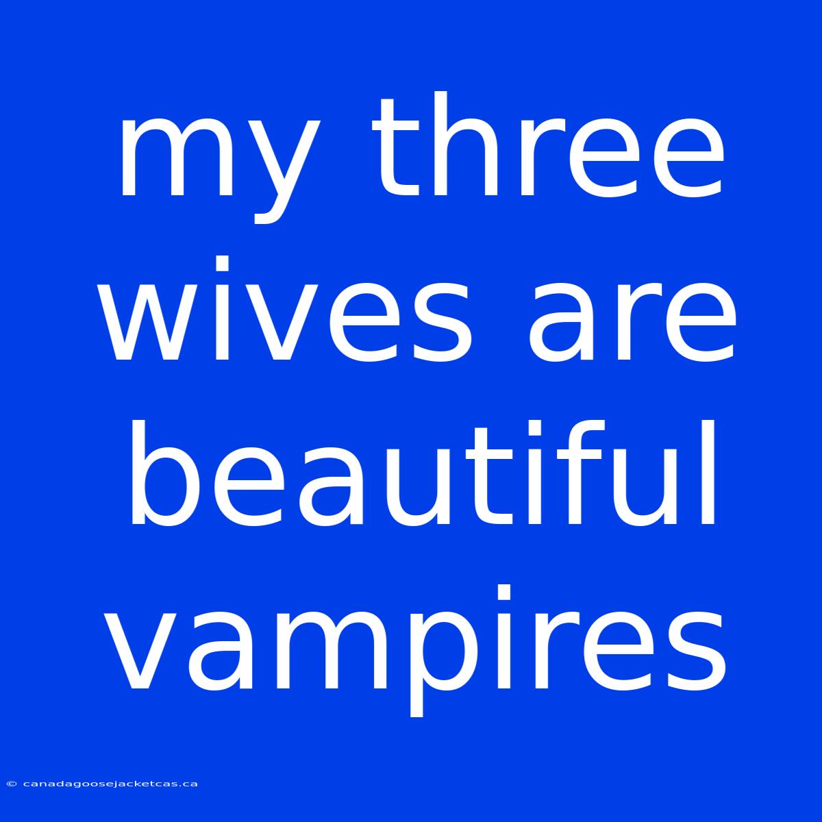 My Three Wives Are Beautiful Vampires