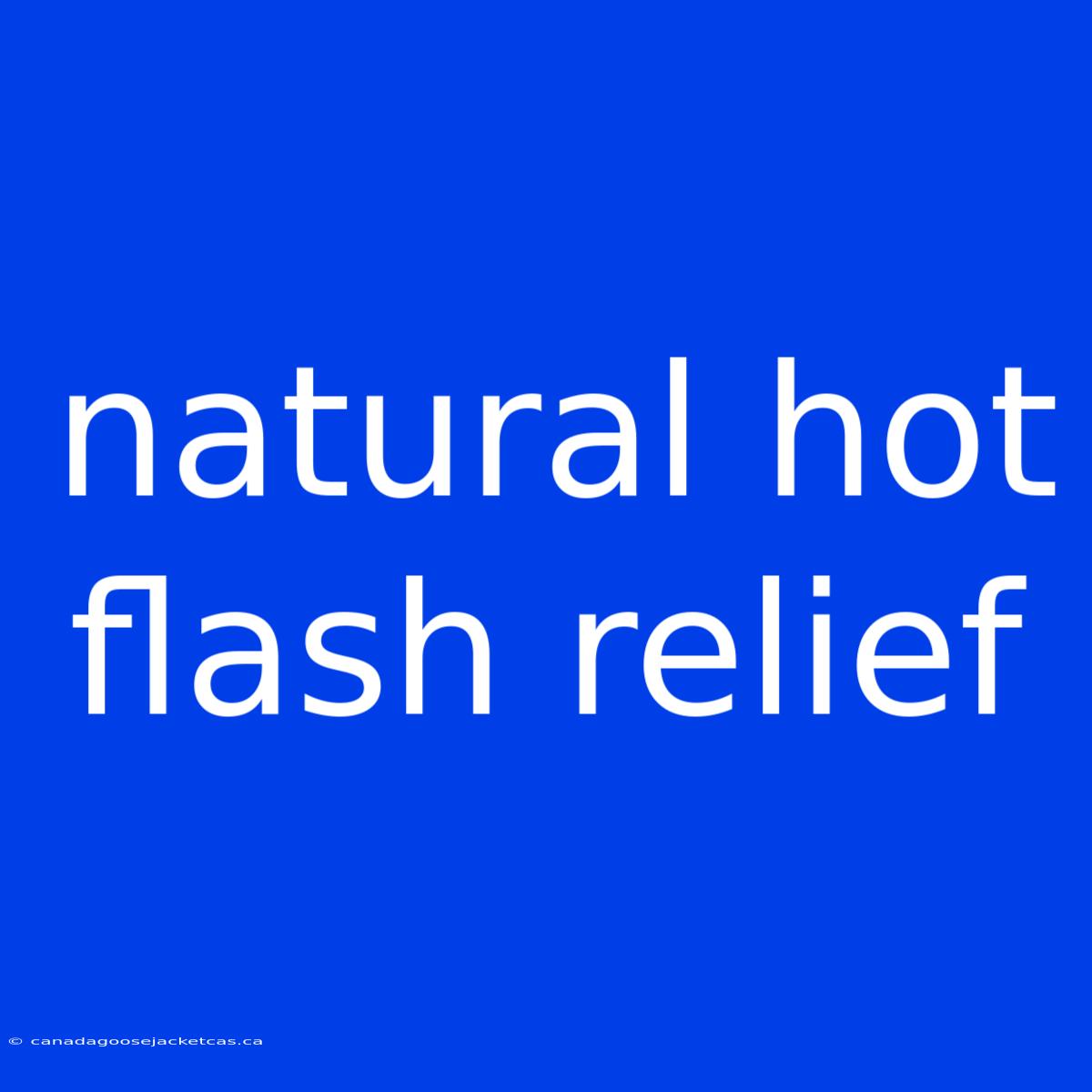 Natural Hot Flash Relief