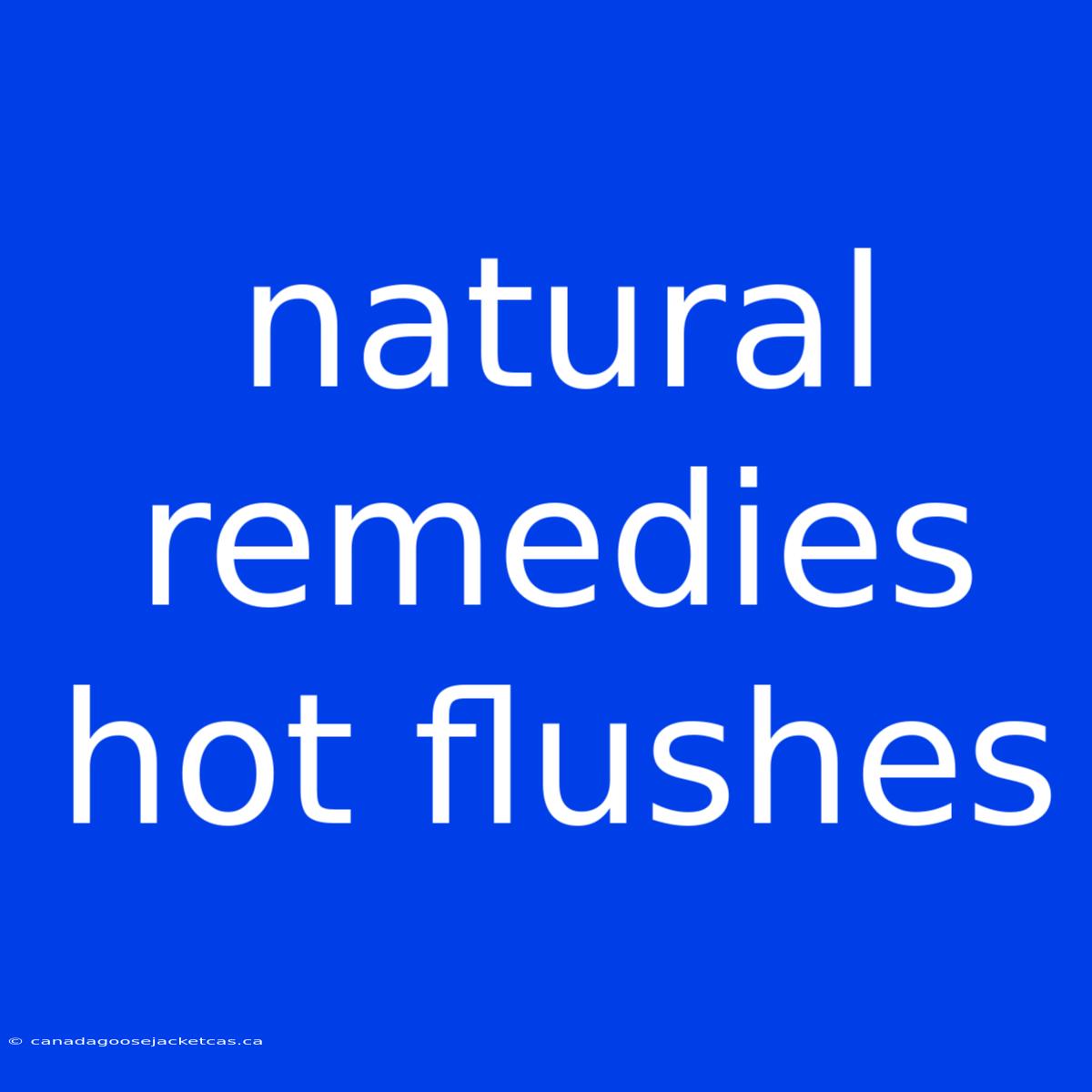 Natural Remedies Hot Flushes