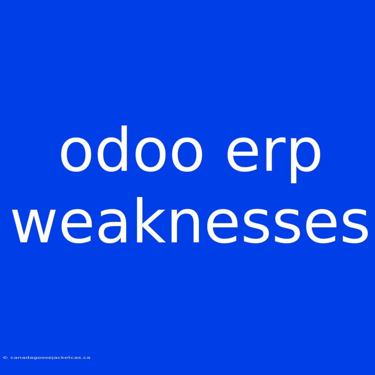 Odoo Erp Weaknesses