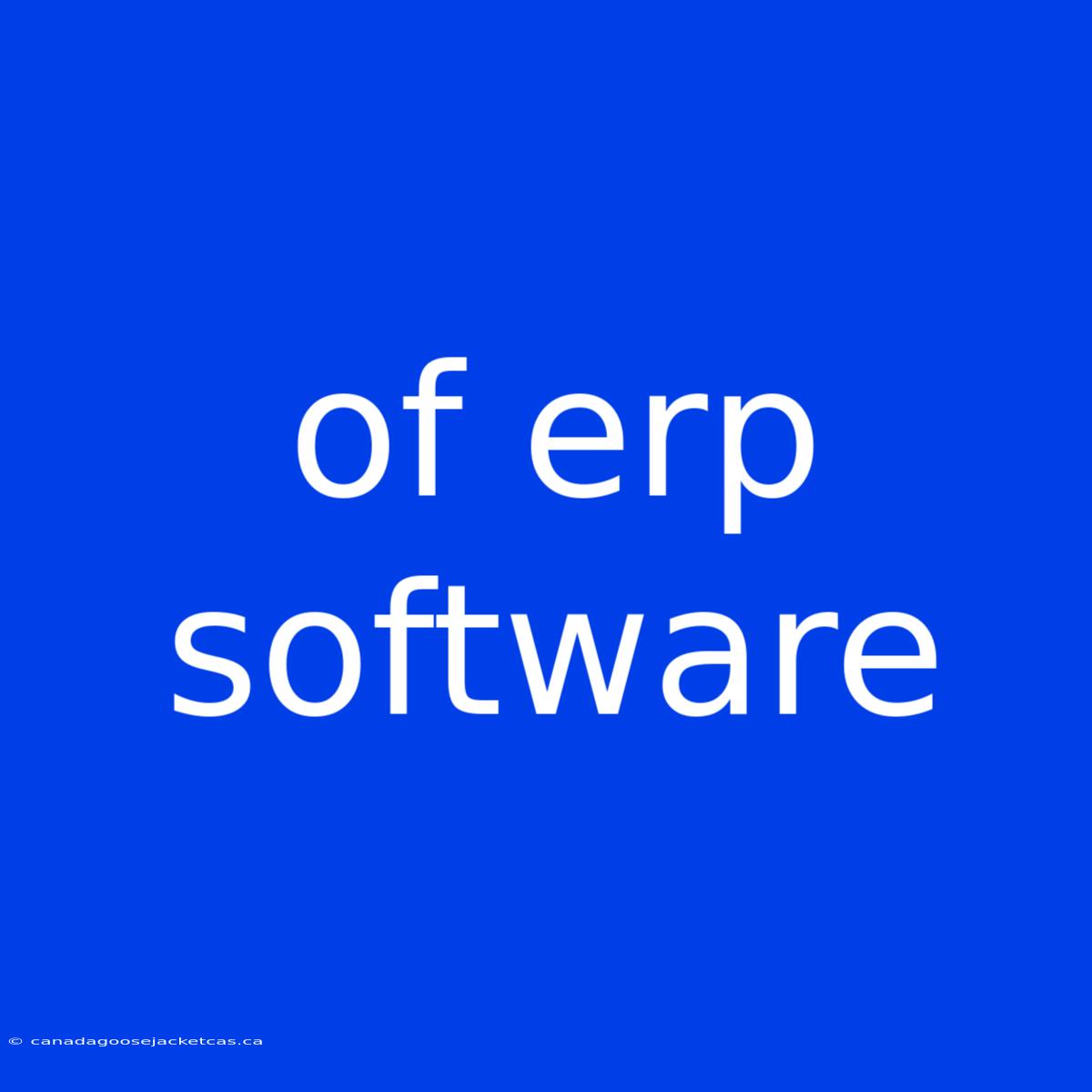 Of Erp Software