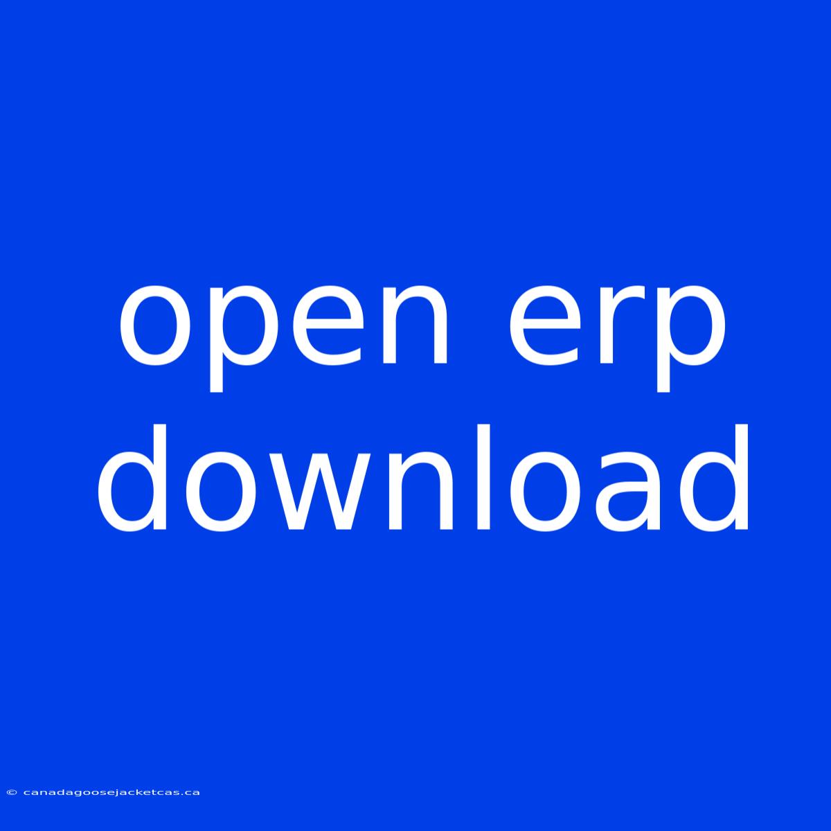 Open Erp Download